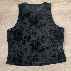 Shein Black Mesh Rose Top Size XL